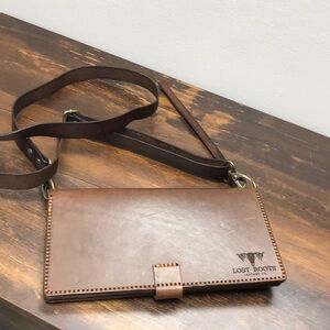 Lost Roots Leather Co. Long Wallet/ Clutch with Shoulder Strap